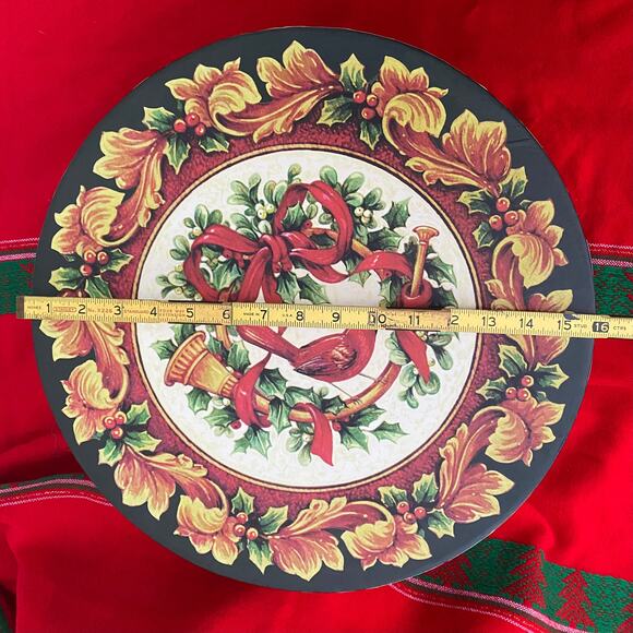 BEAUTIFUL! Pamela Gladding 16” Round Christmas Gift~Storage Box with Lid - Picture 7 of 9